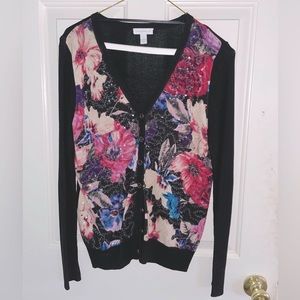 Charter Club Sequin Floral Cardigan | Perfect Condition